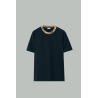 T-shirt En Coton Avec Check - Bleu Marine - BURBERRY