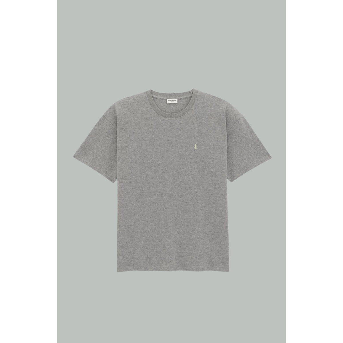 T-Shirt Cassandre En Piqué De Coton - Gris - SAINT LAURENT