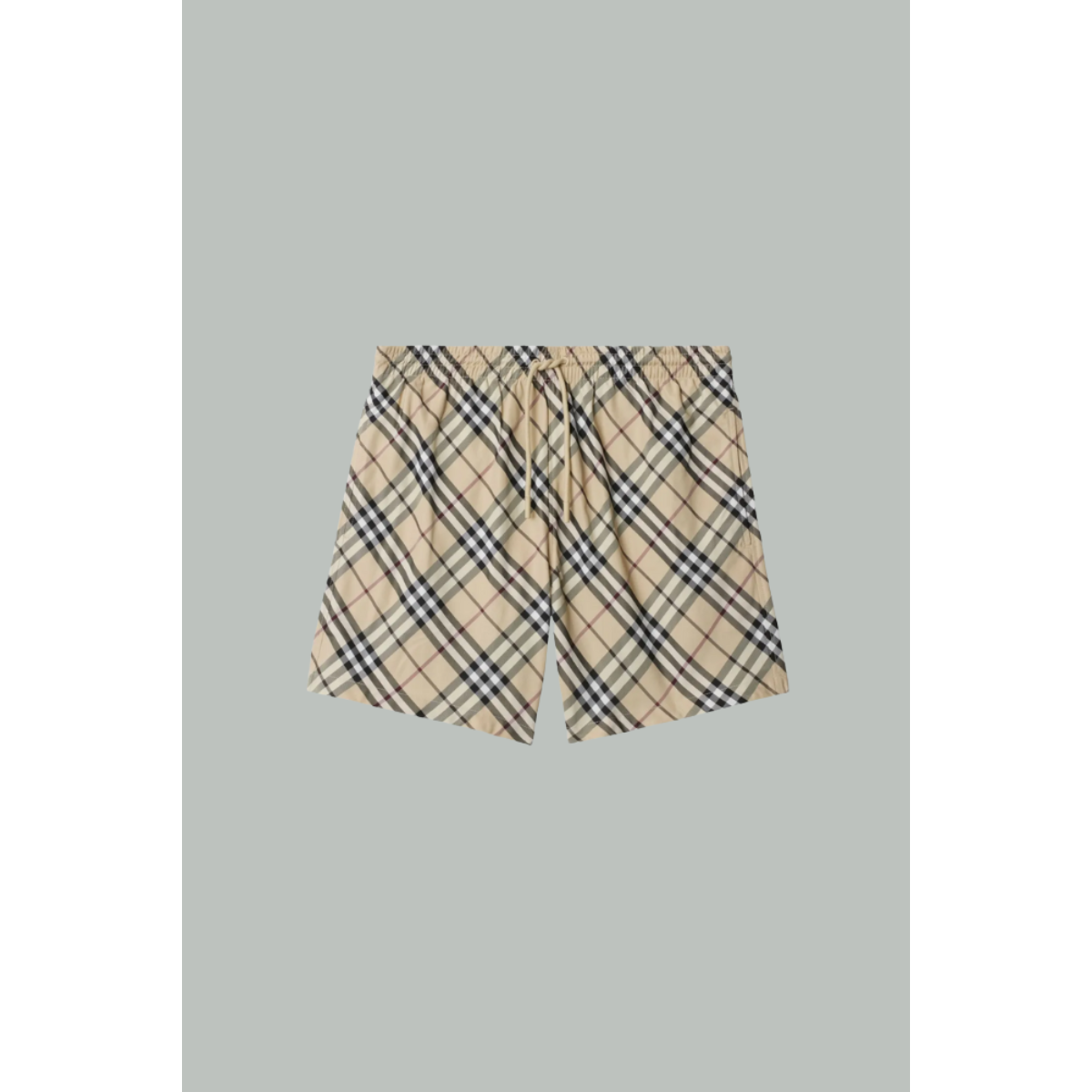 Check Swim Shorts - Beige - BURBERRY