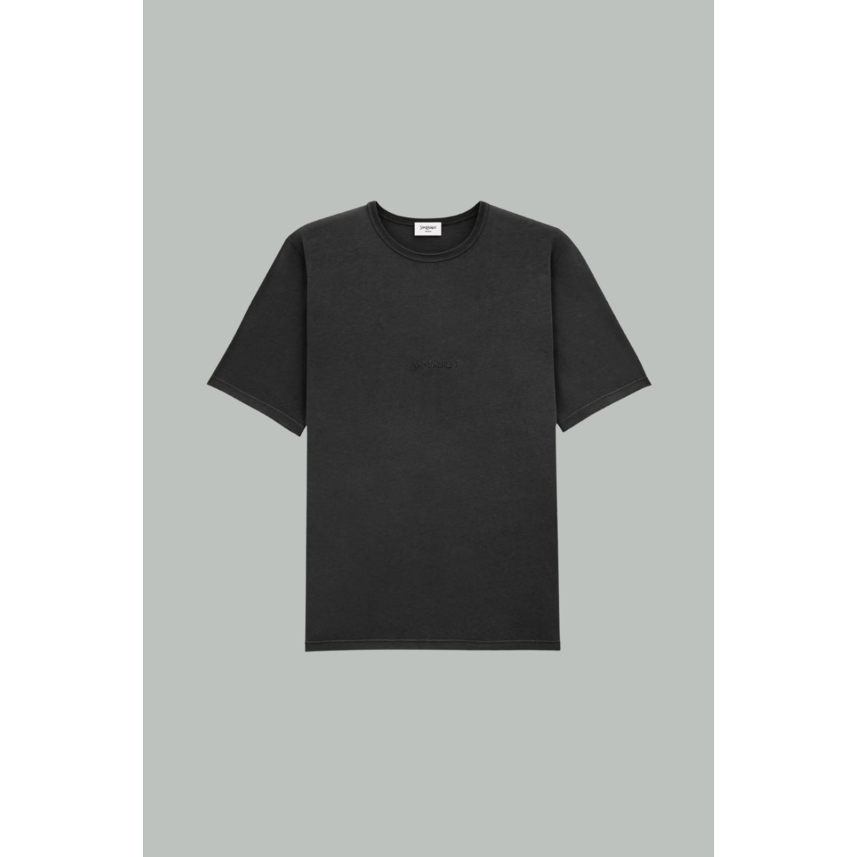 Embroidered T-Shirt - Washed Black - SAINT LAURENT