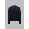 Navy Wool and Cashmere Zip Sweater - MONCLER