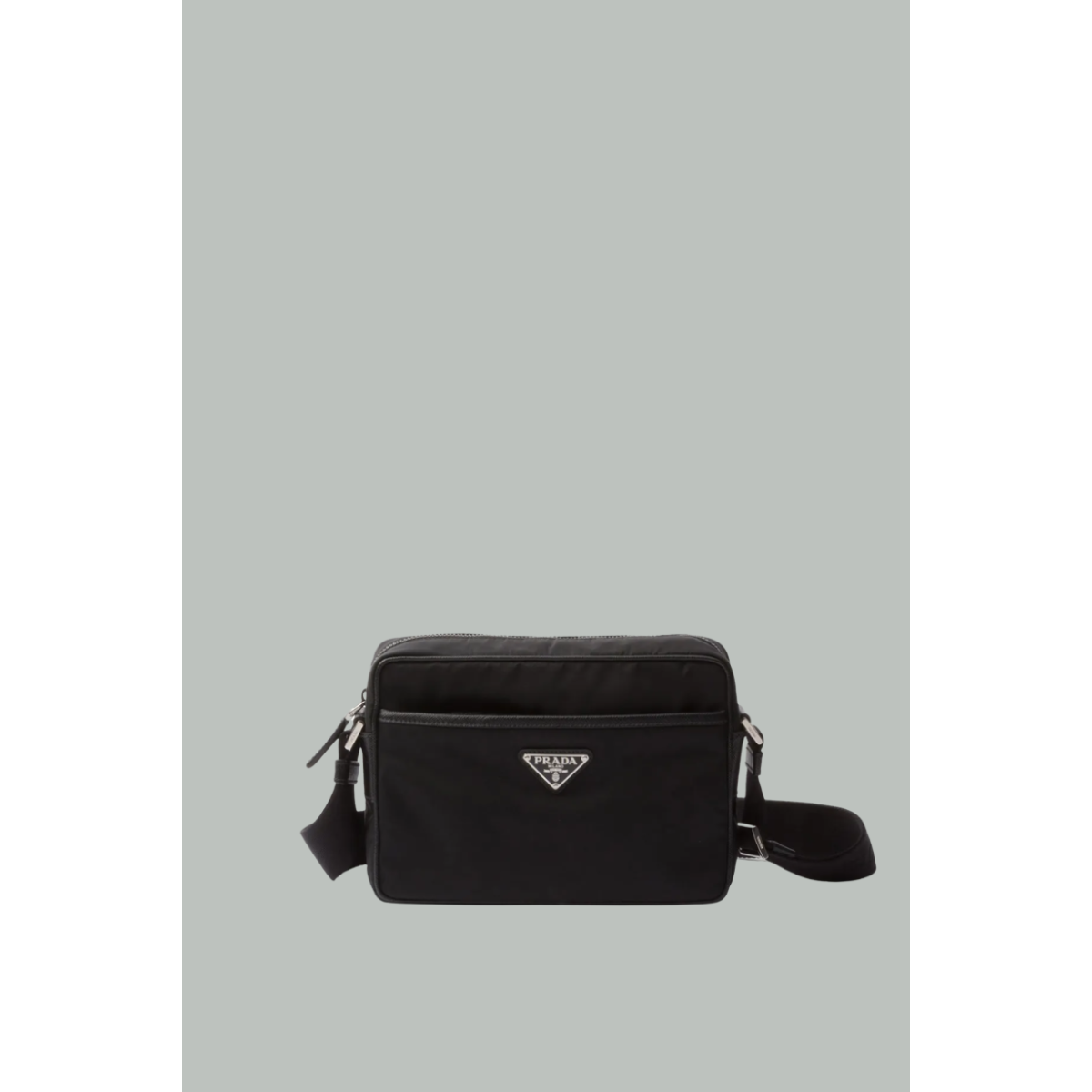Logo Plaque Crossbody Bag - Black - PRADA