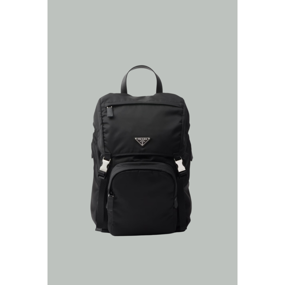 Saffiano Nylon and Leather Backpack - Black - PRADA