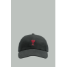 Ami of heart embroidery cap- Black - AMI PARIS
