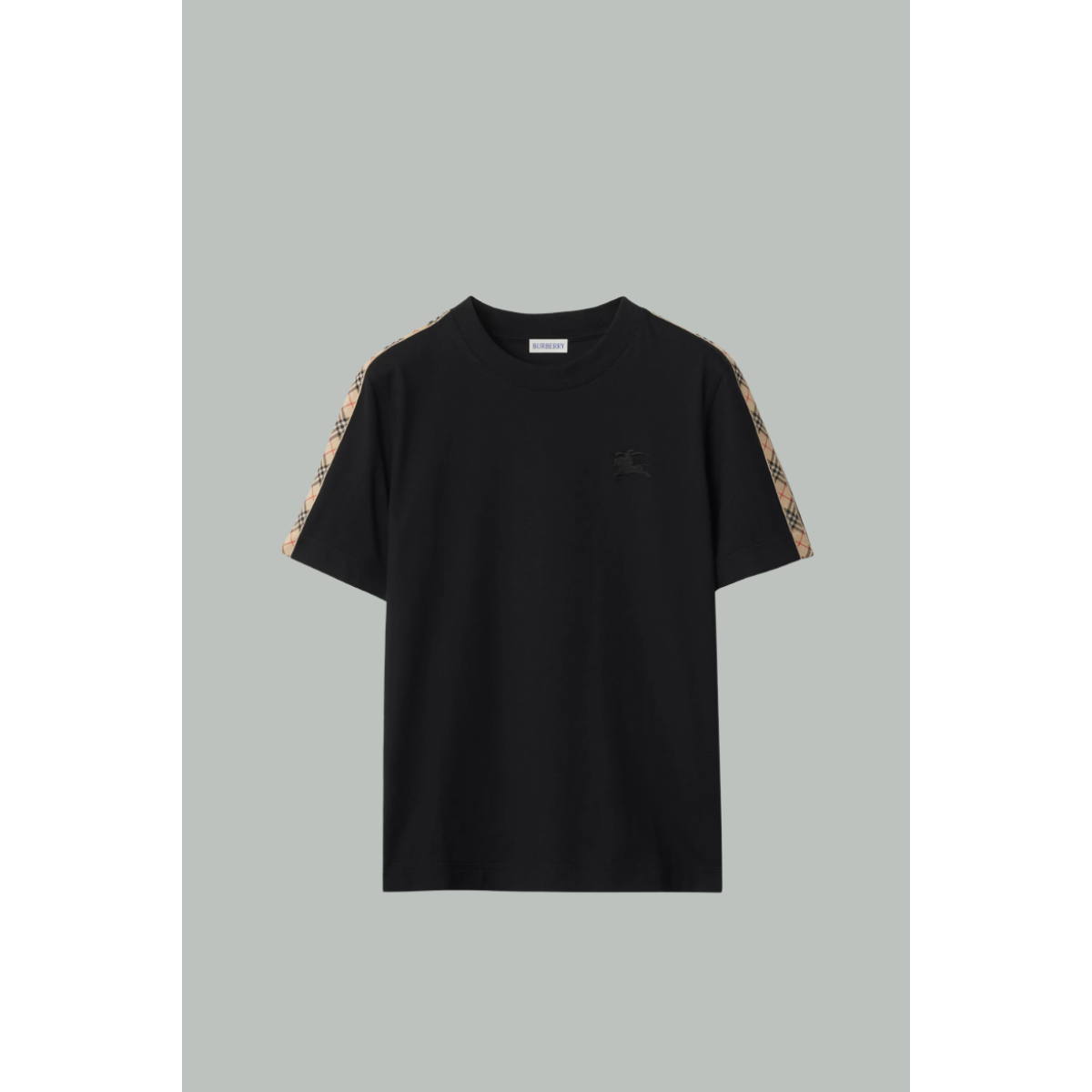 Cotton Check T-Shirt – Black – Burberry