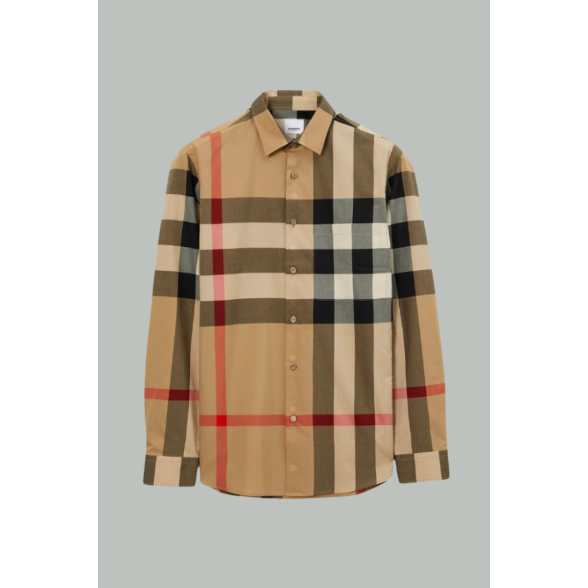 Checked cotton shirt - Beige - BURBERRY