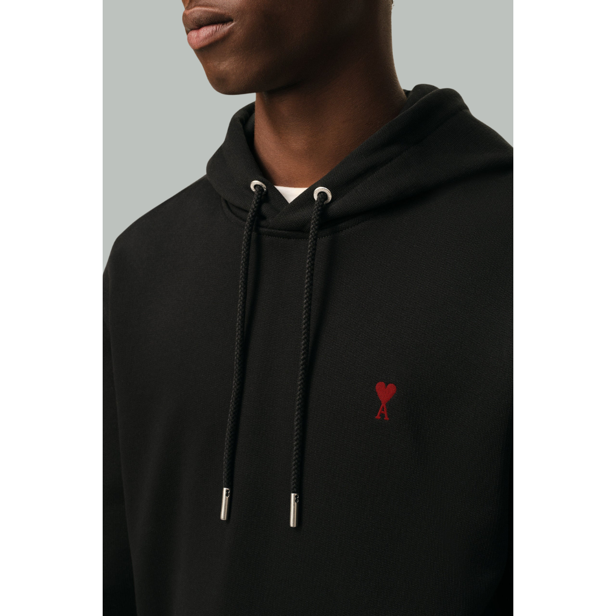 HOODIE COEUR NOIR 2 COTON