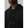 HOODIE COEUR NOIR 2 COTON