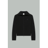 Pull Zippé En Maille Côtelée - Noir - COURRÈGES