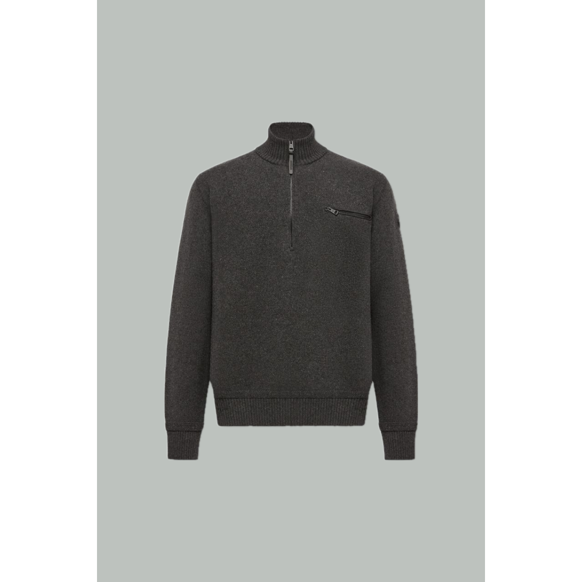 TNECK ZIP GRIS LAINE ET CACHEMIRE MOCNLER