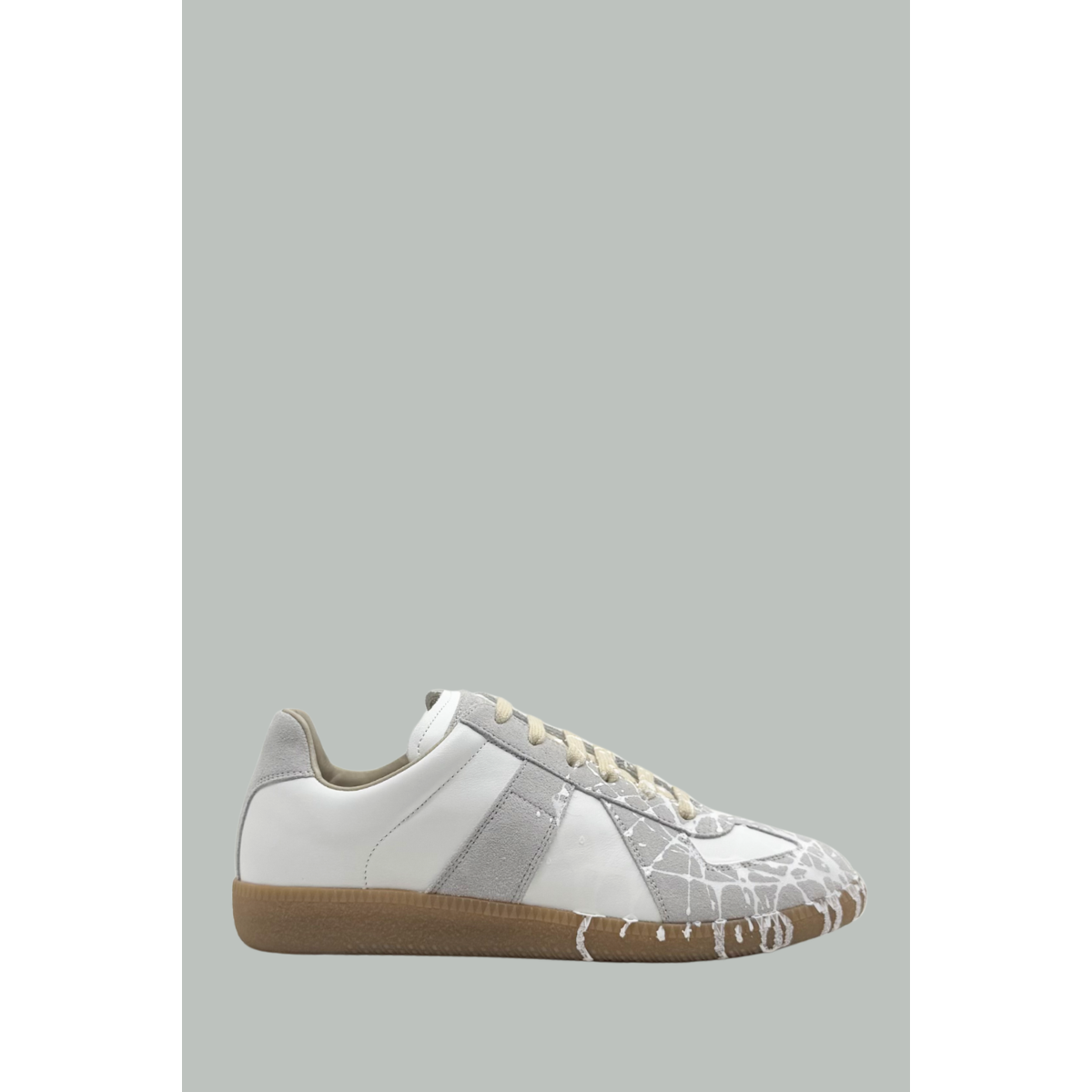 Baskets Replica À Effet Taches De Peinture - Blanc/Gris - MAISON MARGIELA