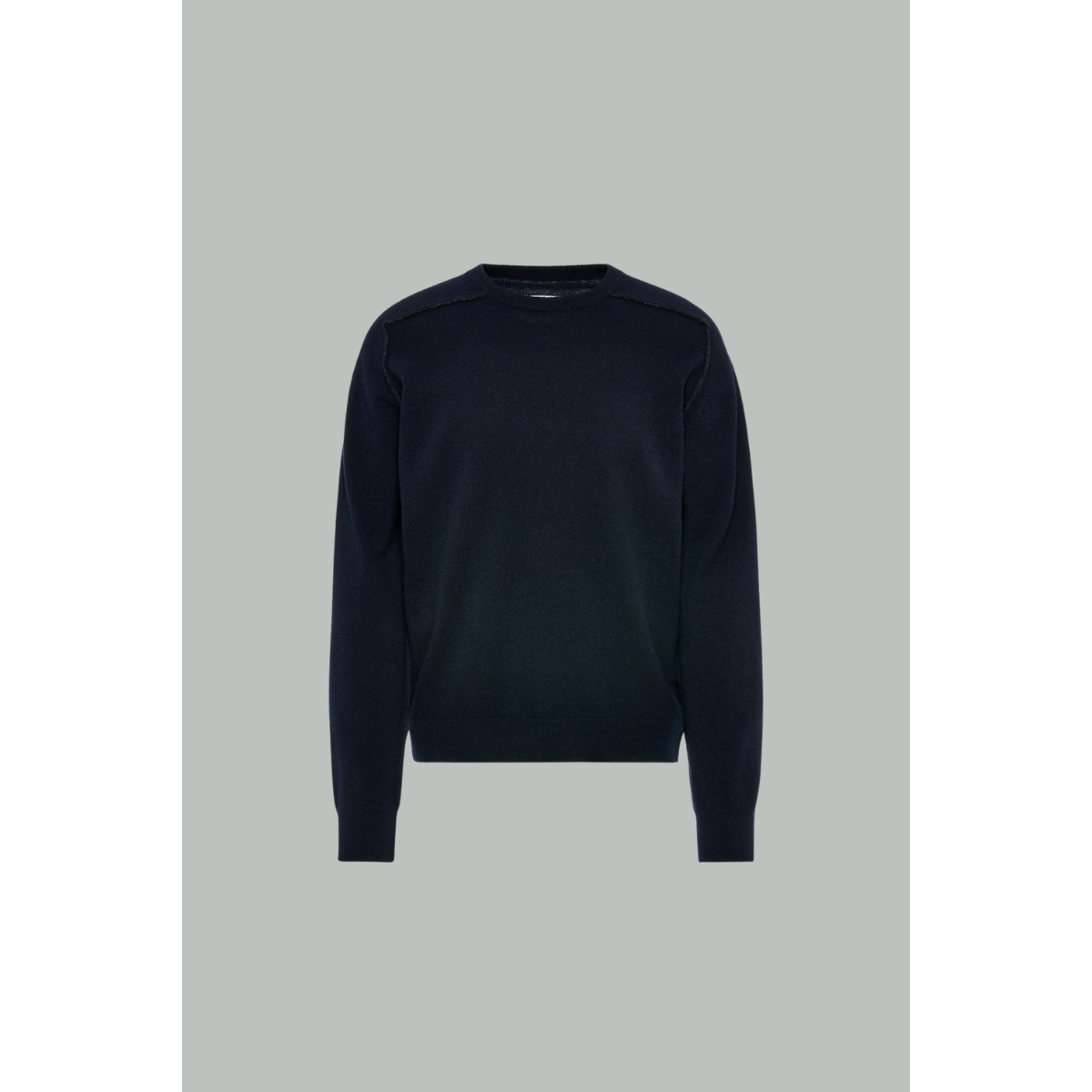 Pull À Col Rond En Laine Vierge - Bleu Navy - MAISON MARGIELA
