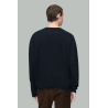 Pull À Col Rond En Laine Vierge - Bleu Navy - MAISON MARGIELA