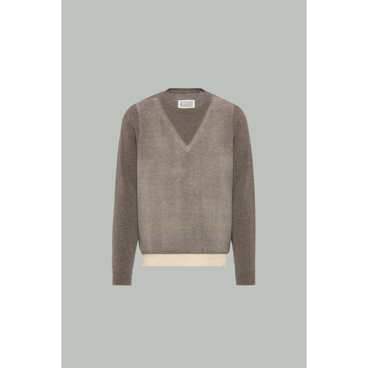 Pull Fusionné À Col Rond En Laine - Marron Taupe - MAISON MARGIELA