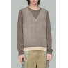 Pull Fusionné À Col Rond En Laine - Marron Taupe - MAISON MARGIELA