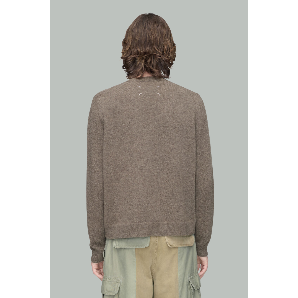 Pull Fusionné À Col Rond En Laine - Marron Taupe - MAISON MARGIELA