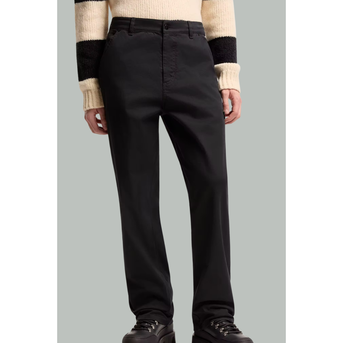 Pantalon En Gabardine Stretch - Noir - MONCLER