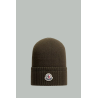 Bonnet En Maille De Laine Et Cachemire Mélangée - Vert Olive - MONCLER
