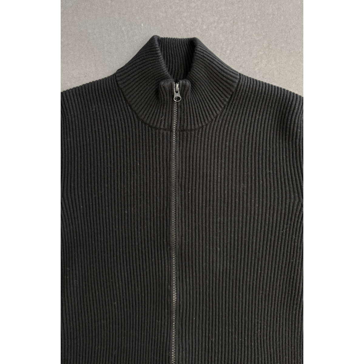 Pull Zippé Coupe Ample Avec Finitions Côtelées - Noir - STONE ISLAND