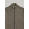Pull Zippé Coupe Ample Avec Finitions Côtelées - Gris Charbon - STONE ISLAND
