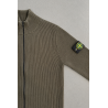 Pull Zippé Coupe Ample Avec Finitions Côtelées - Gris Charbon - STONE ISLAND