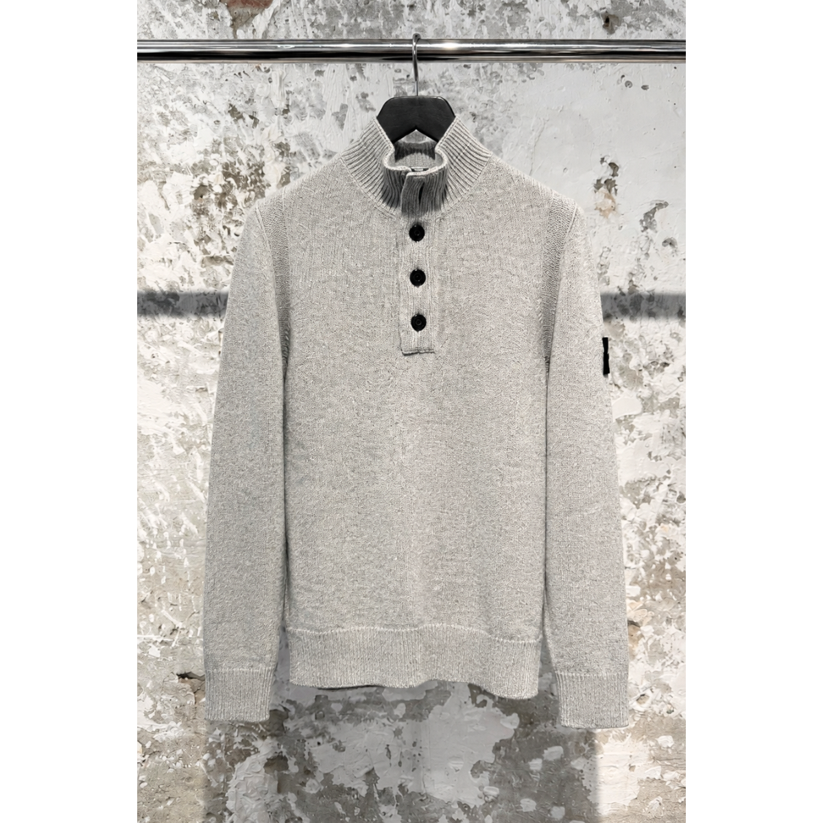 Pull À Glissière Courte Coupe Regular Avec Patte De Boutonnage - Gris Chiné - STONE ISLAND