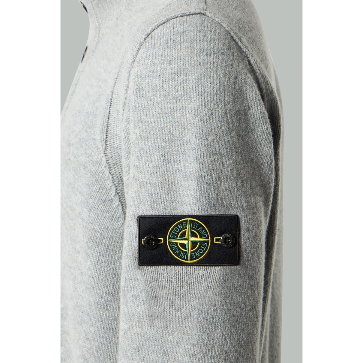 Pull À Glissière Courte Coupe Regular Avec Patte De Boutonnage - Gris Chiné - STONE ISLAND