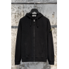 Sweat-Shirt Zippé À Capuche Coupe Regular Avec Apliques Côtelés - Noir - STONE ISLAND