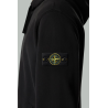 Sweat-Shirt Zippé À Capuche Coupe Regular Avec Apliques Côtelés - Noir - STONE ISLAND