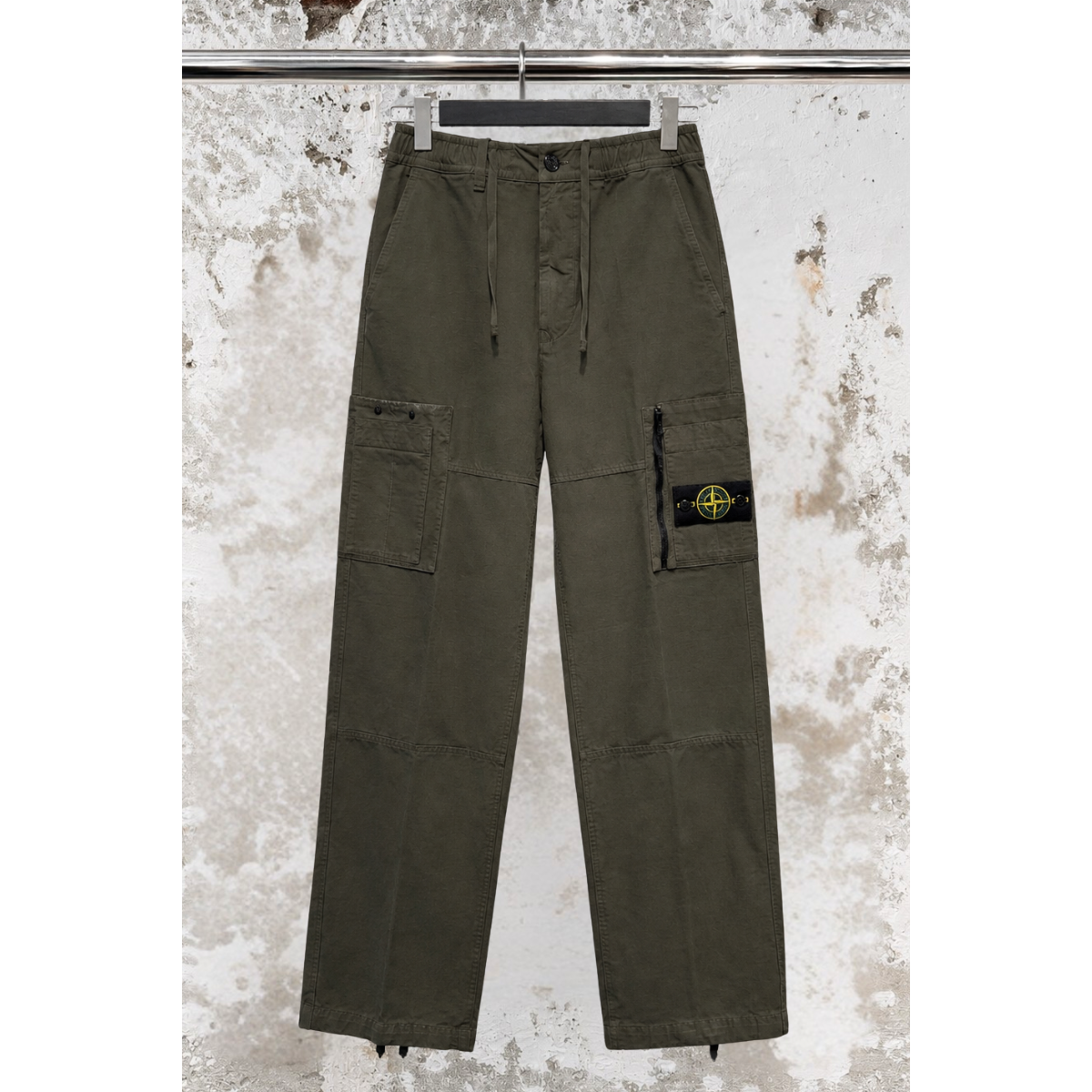 Pantalon Cargo à Ecusson - Kaki - STONE ISLAND