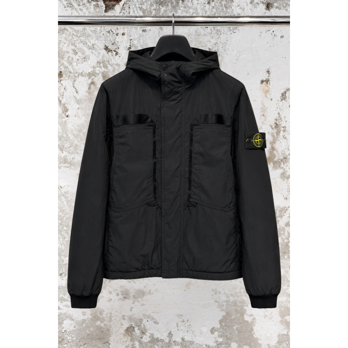 Water-Repellent Hooded Quilted Jacket – Black - STONE ISLAND
