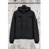 Veste Matelassée Déperlante à Capuche - Noir - STONE ISLAND
