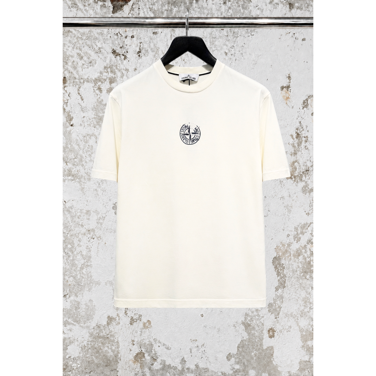 T-shirt Coupe Regular Avec Imprimé « Vertical Placement » - Ivoire - STONE ISLAND