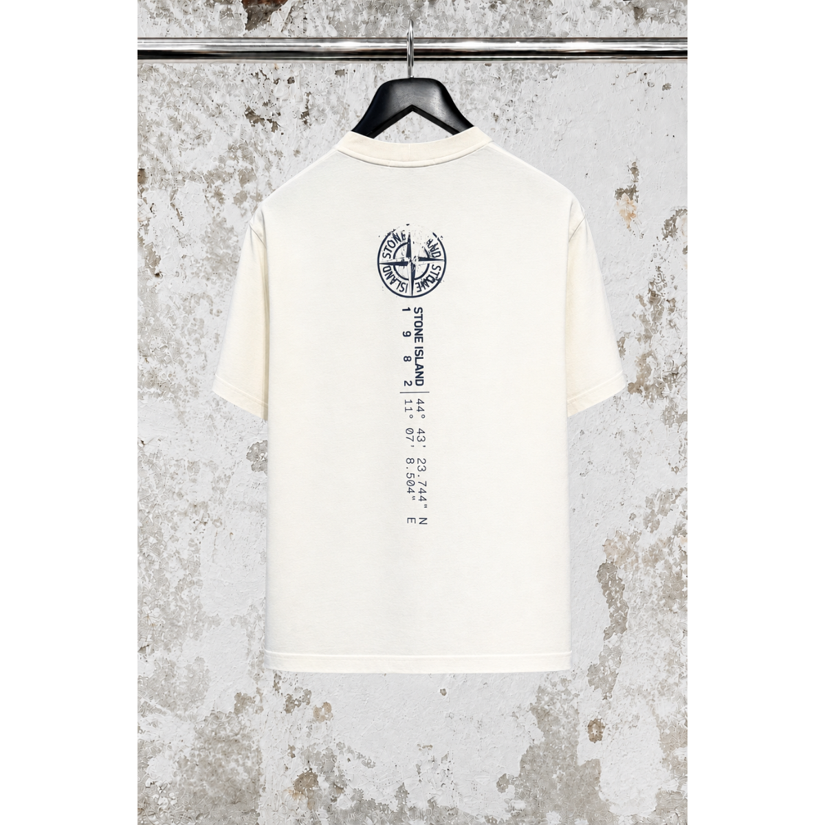 T-shirt Coupe Regular Avec Imprimé « Vertical Placement » - Ivoire - STONE ISLAND