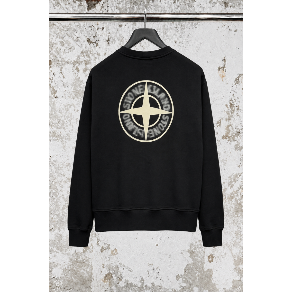 Sweat-Shirt Ras-Du-Cou Coupe Oversize - Noir - STONE ISLAND
