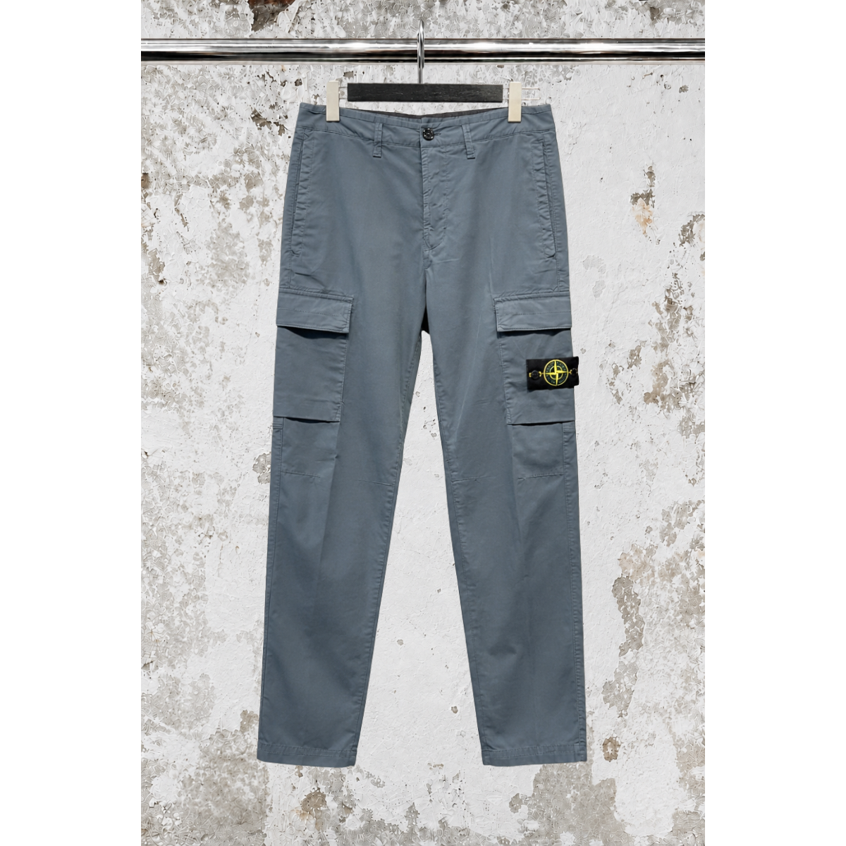 Pantalon Cargo Coupe Fuselée Regular - Bleu Ardoise - STONE ISLAND