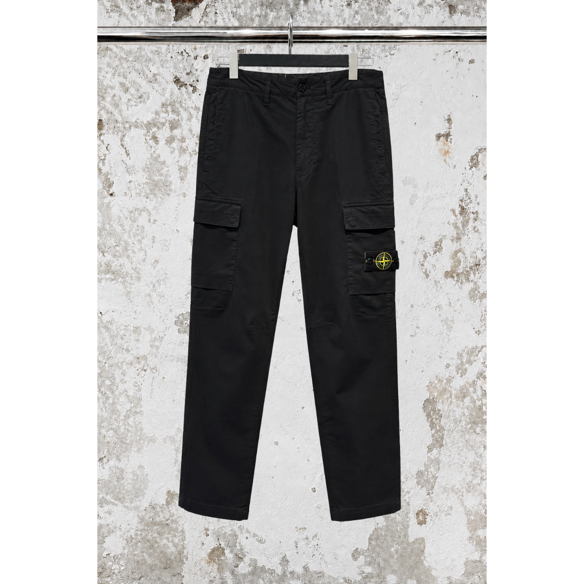 Pantalon Cargo Coupe Fuselée Regular - Noir - STONE ISLAND
