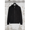 Sweat-Shirt Zippé À Capuche Coupe Regular Avec Apliques Côtelés - Noir - STONE ISLAND