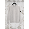 Pull Ras-Du-Cou Coupe Regular Avec Bordures Côtelées - Gris - STONE ISLAND