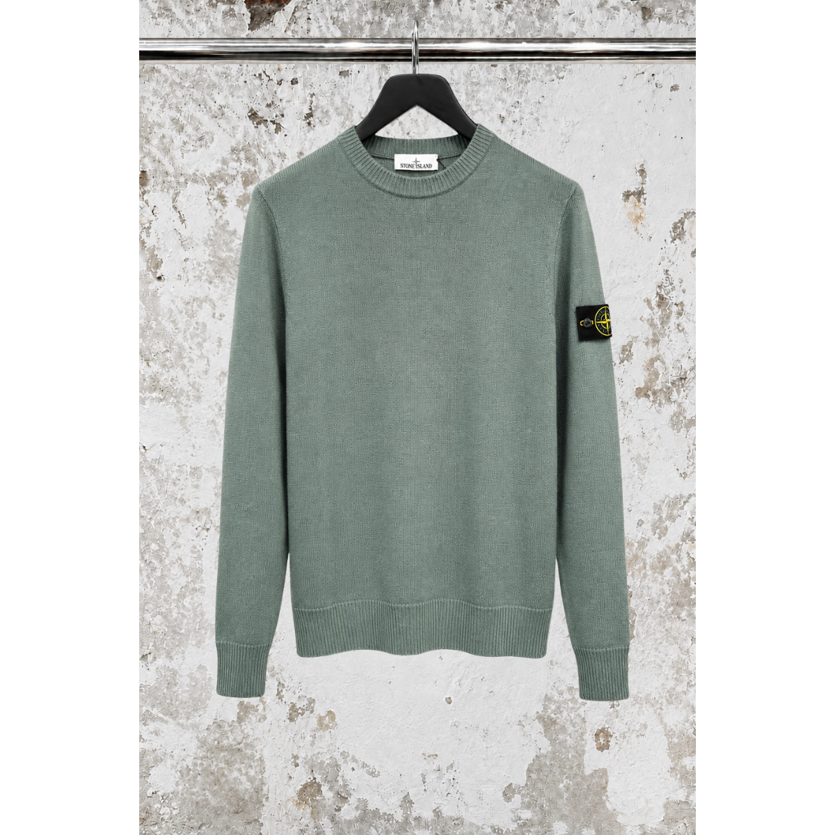 Pull Ras-Du-Cou Coupe Regular Avec Bordures Côtelées - Vert Océan - STONE ISLAND
