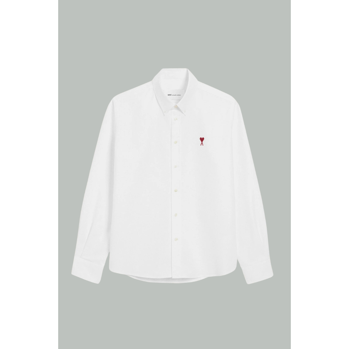Ami de Coeur Cotton Oxford Button-Down Shirt – Natural White – AMI PARIS