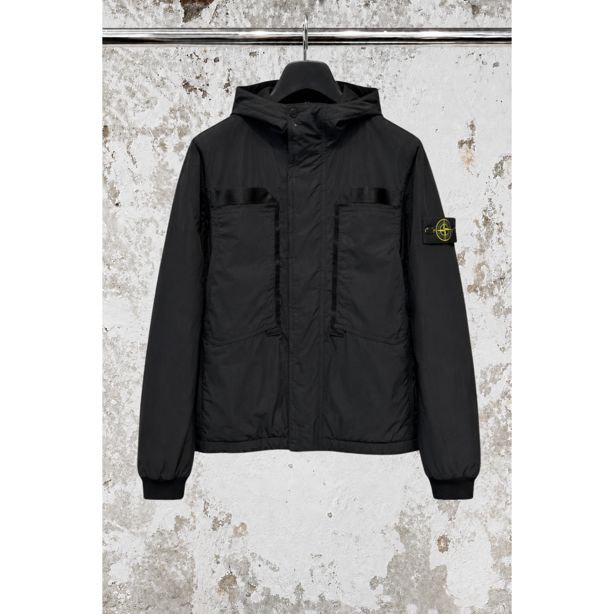Water-Repellent Hooded Quilted Jacket – Black - STONE ISLAND