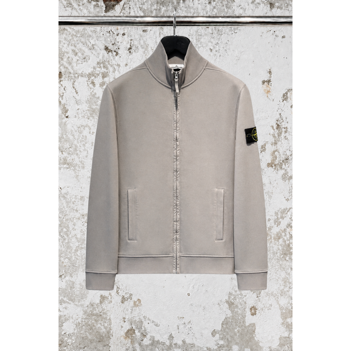 Regular-Fit Track Jacket with Ribbed Inserts – Grey - STONE ISLAND