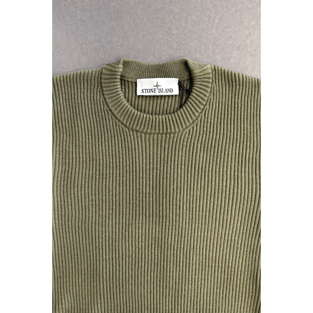 Pull Ras-Du-Cou Coupe Regular Avec Finitions Finement Côtelées - Vert Militaire - STONE ISLAND