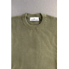 Regular-Fit Crew-Neck Sweater with Fine Ribbed Finishes – Military Green – STONE ISLAND