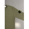 Regular-Fit Crew-Neck Sweater with Fine Ribbed Finishes – Military Green – STONE ISLAND