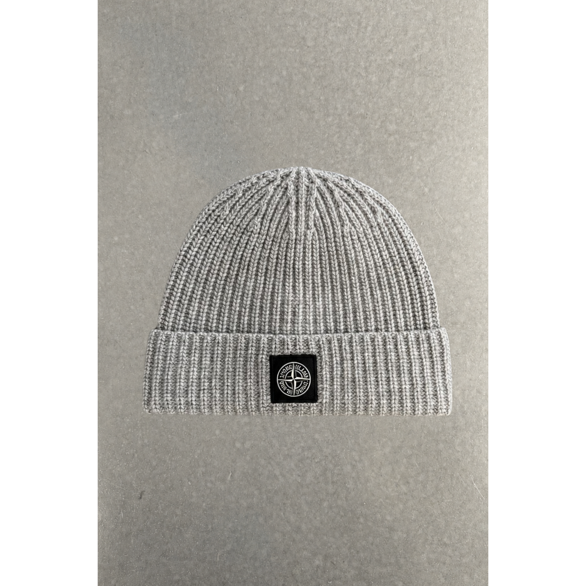 Bonnet En Maille Côtelée Avec Patch Compass - Gris - STONE ISLAND