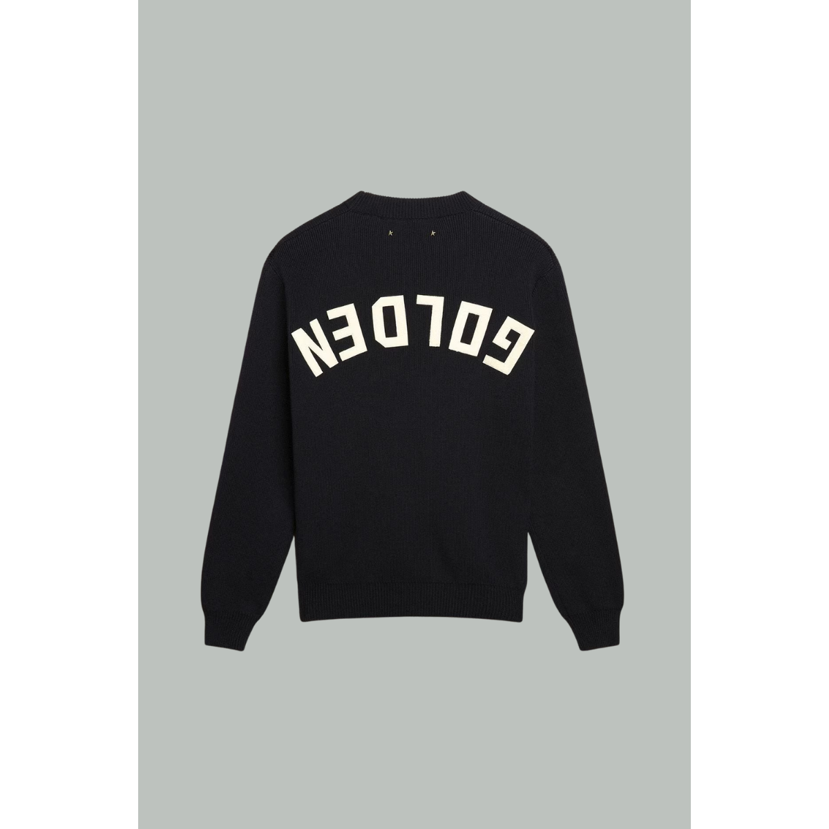 Pull À Col Rond Homme En Coton Avec Logo - Bleu Foncé - GOLDEN GOOSE