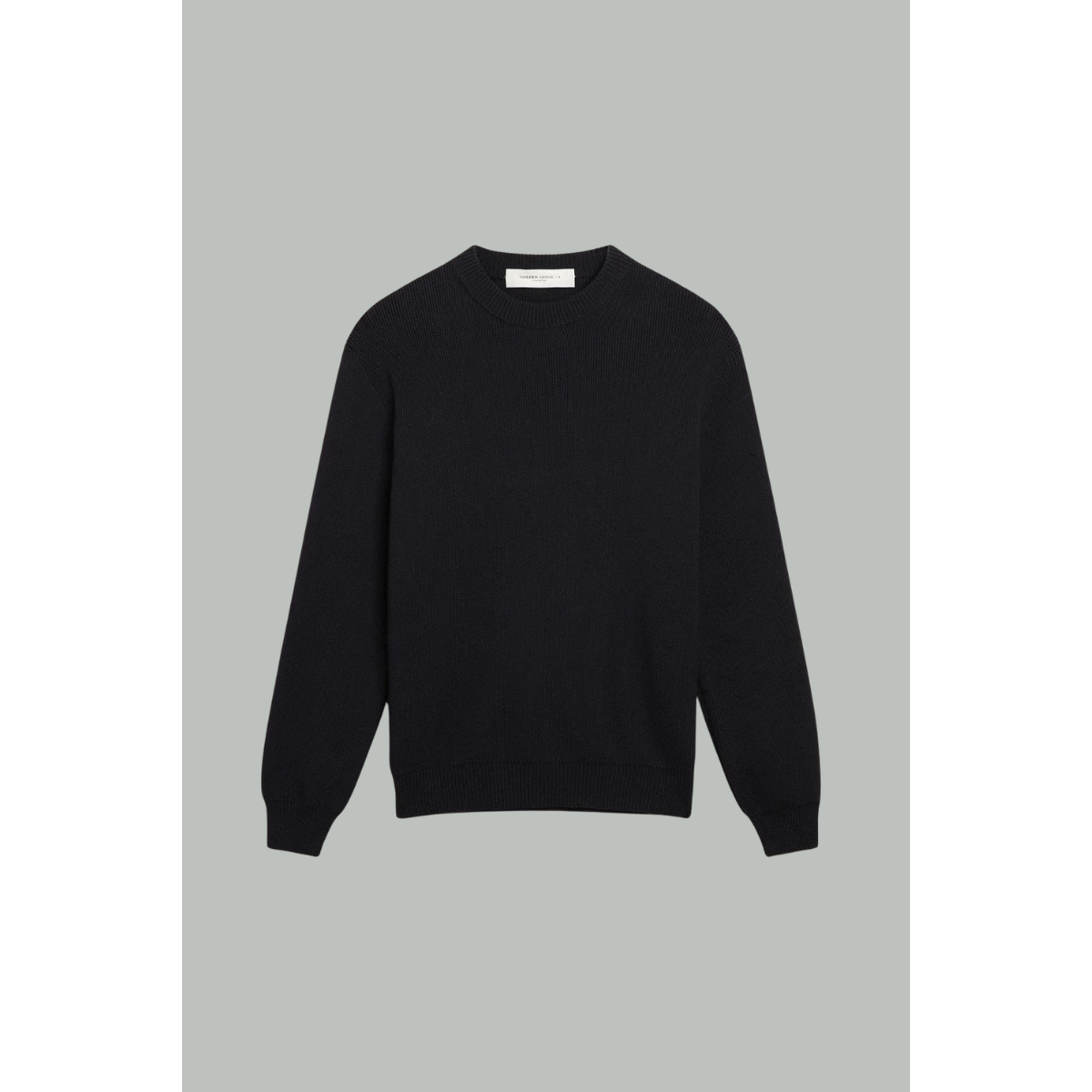 Pull À Col Rond Homme En Coton Avec Logo - Bleu Foncé - GOLDEN GOOSE