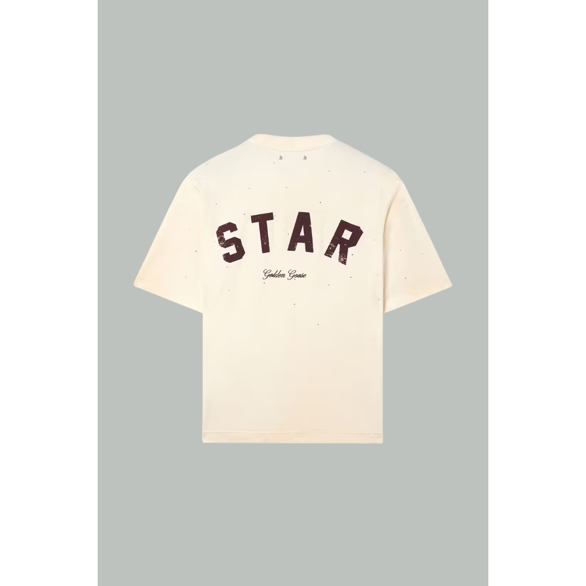 T-Shirt Unisexe Star En Coton Blanc Avec Cristaux Dégradés All-Over Et Imprimé Dans Le Dos - Blanc Vintage - GOLDEN GOOSE